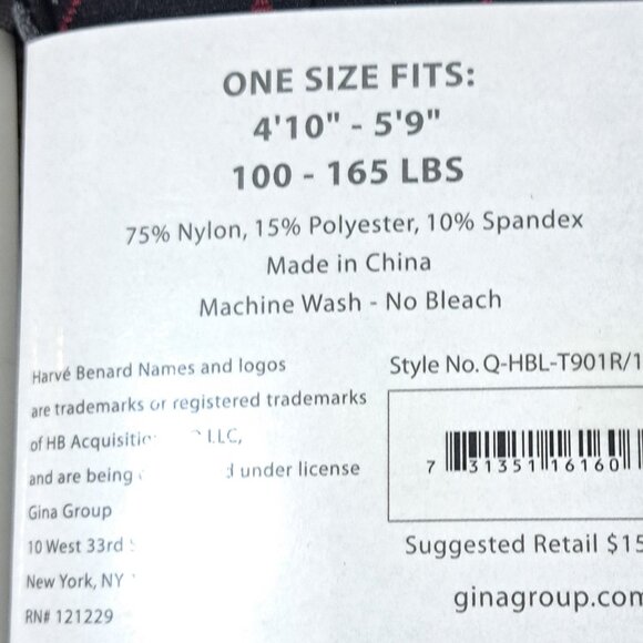 Harve Benard Women's 2 Pk Argyle Grey Black Wine Multi Color Tights OS - Picture 5 of 7